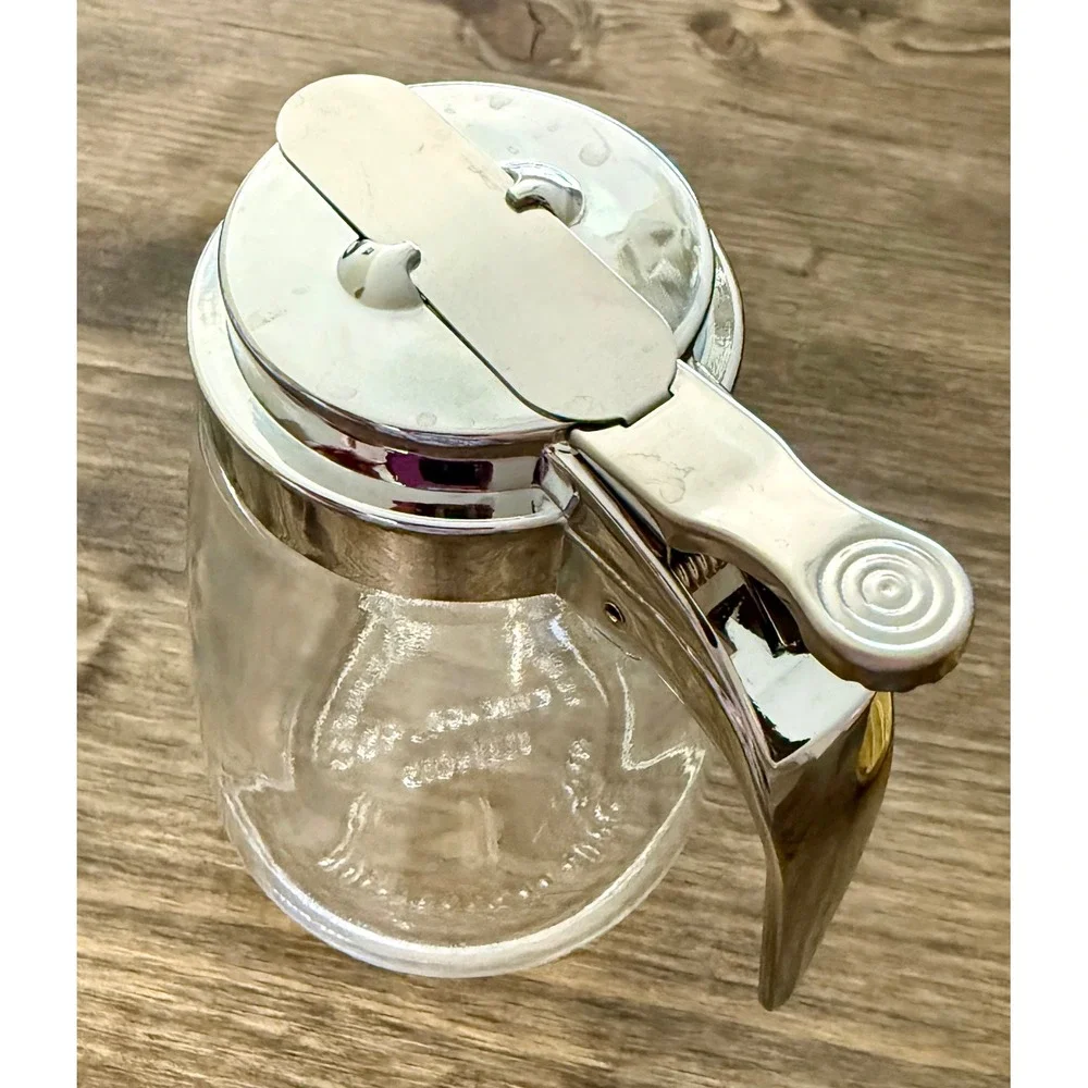 Federal Housewares Syrup Dispenser Clear Excellent Vintage MCM Glass